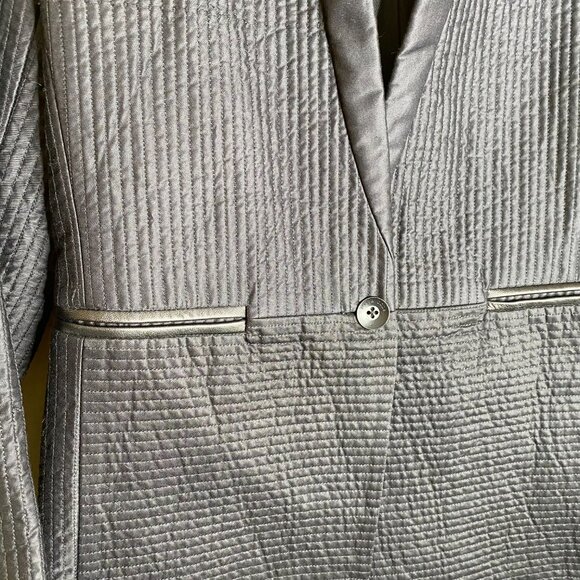 rag & bone textured tuxedo blazer jacket w/ leather trim - Picture 3 of 5